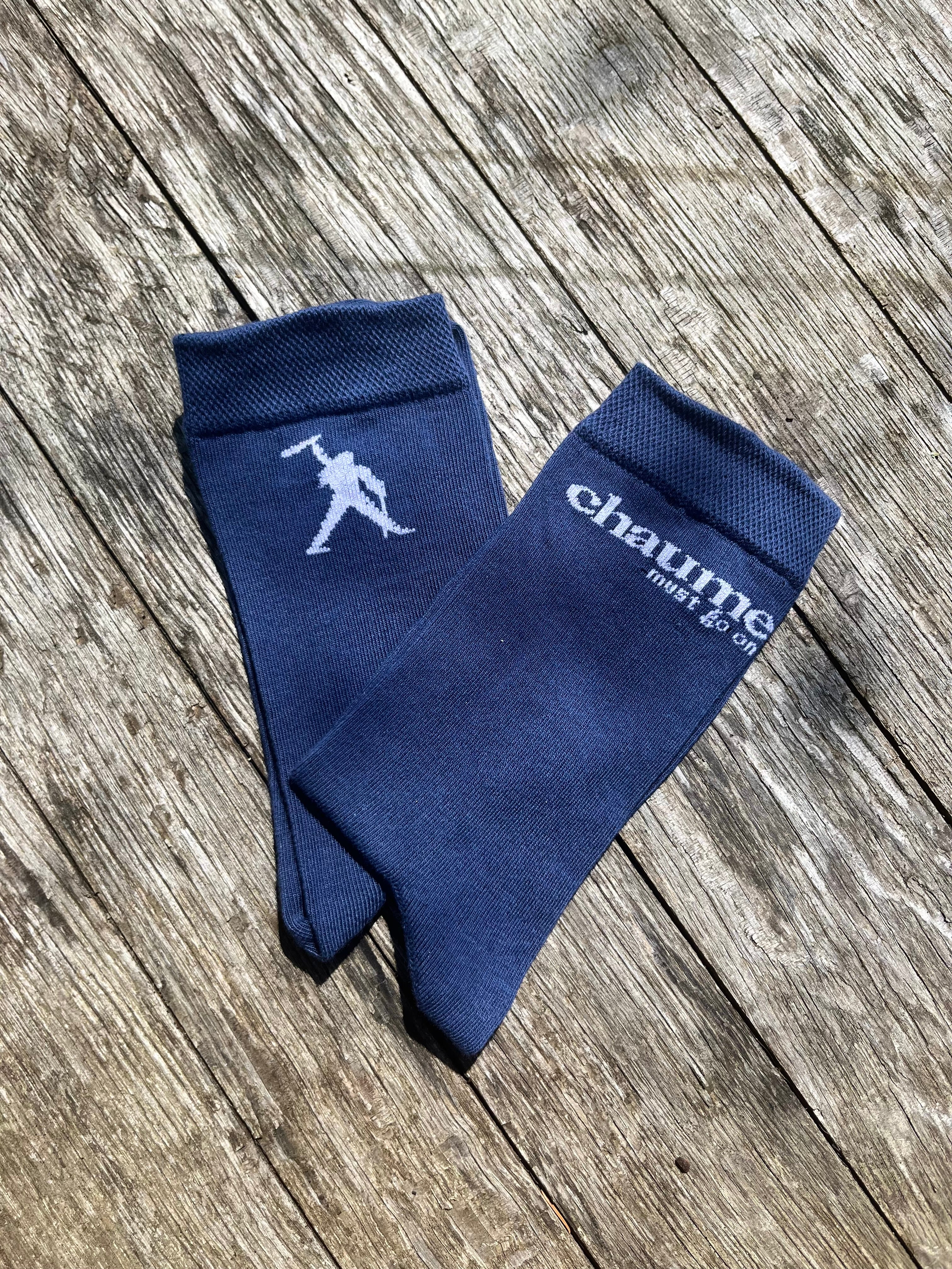 Paire de chaussettes bleu marine - "Chaume must go on"