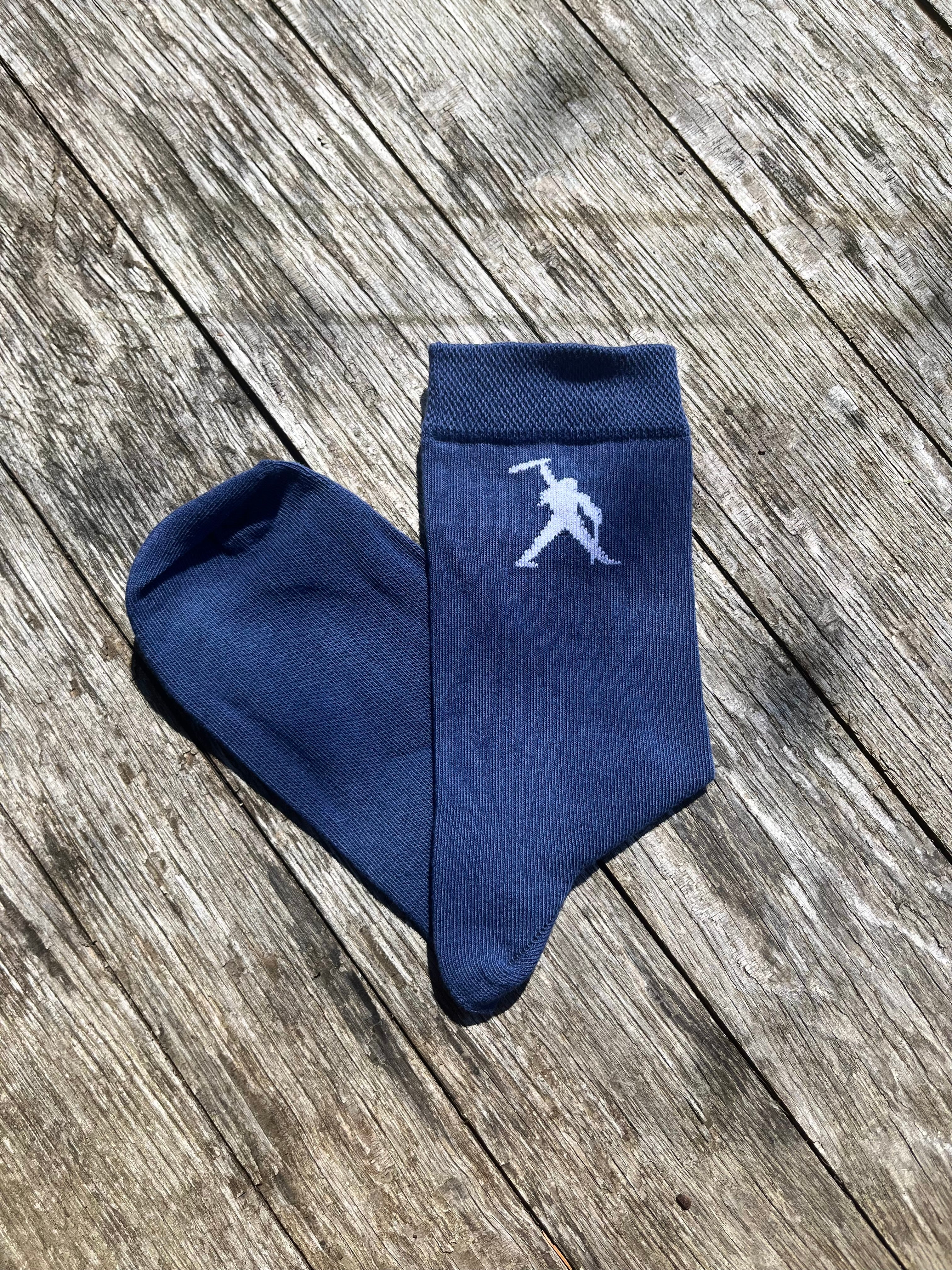 Paire de chaussettes bleu marine - "Chaume must go on"