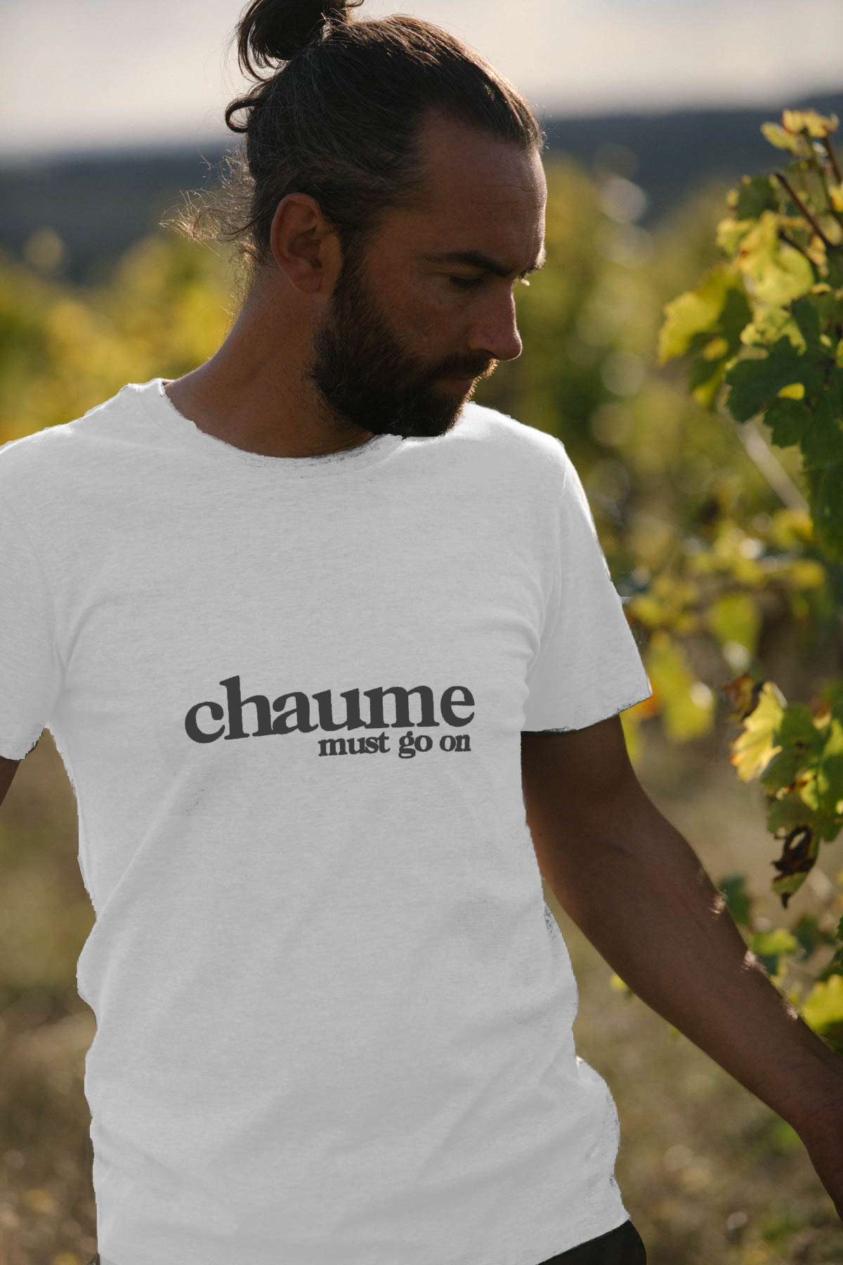 Tee shirt blanc - "Chaume must go on"